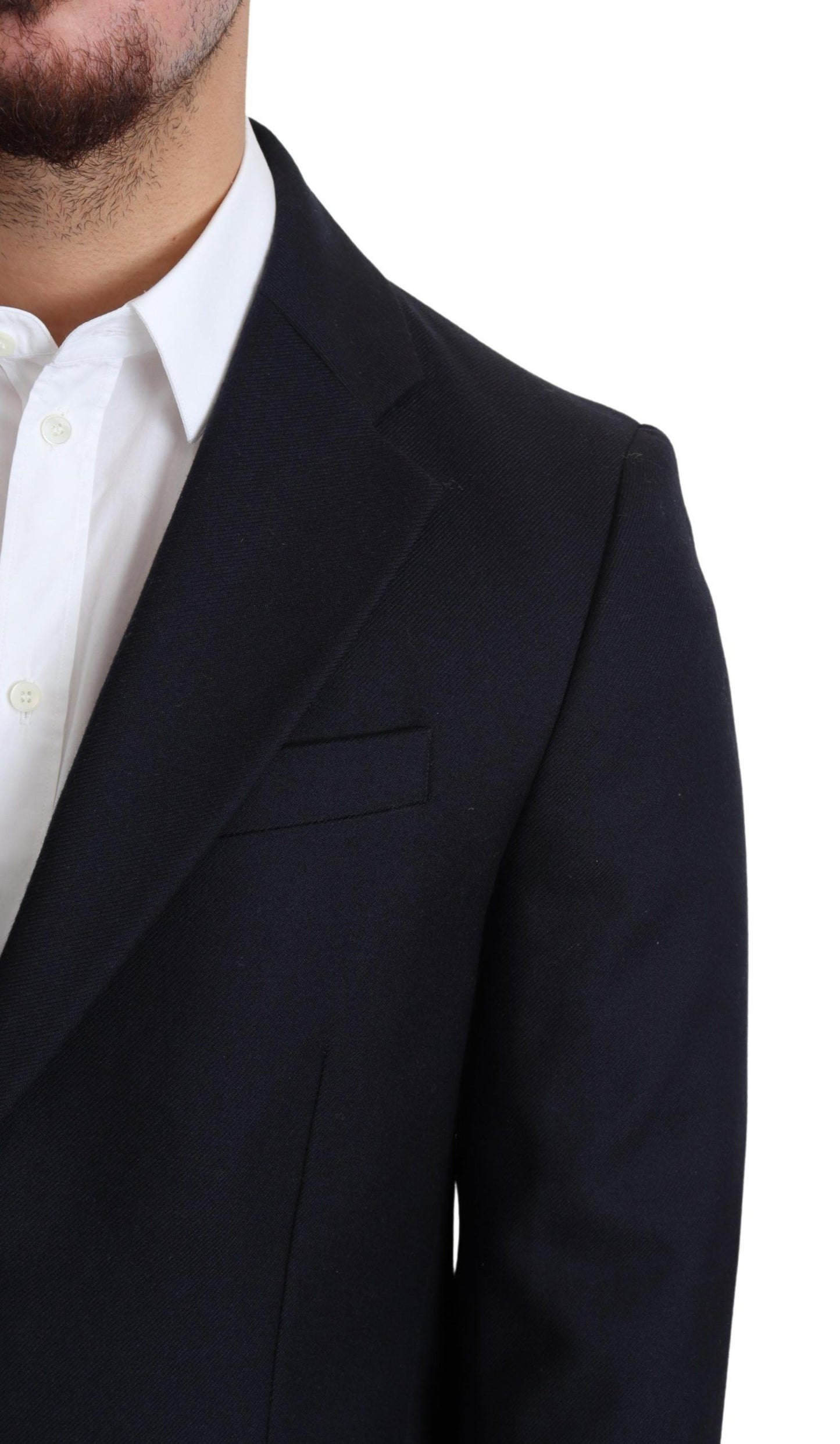 Чоловіче пальто Dolce &amp; Gabbana Elegant Dark Blue Virgin Wool