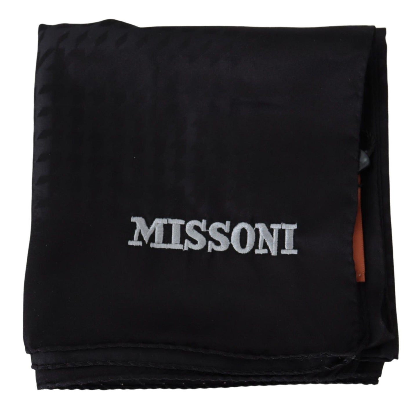 Елегантний чорний вовняний шарф Missoni з вишитим логотипом