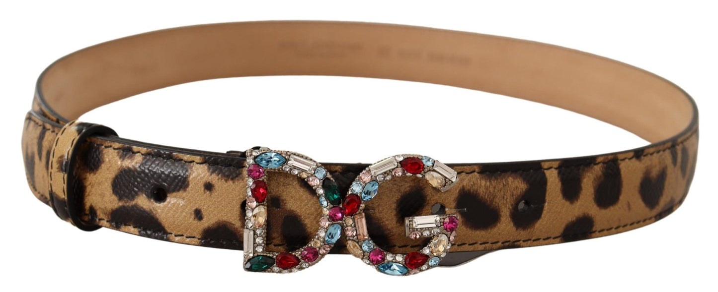 Елегантний леопардовий пояс Dolce &amp; Gabbana, прикрашений кристалами