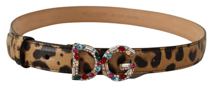 Елегантний леопардовий пояс Dolce &amp; Gabbana, прикрашений кристалами