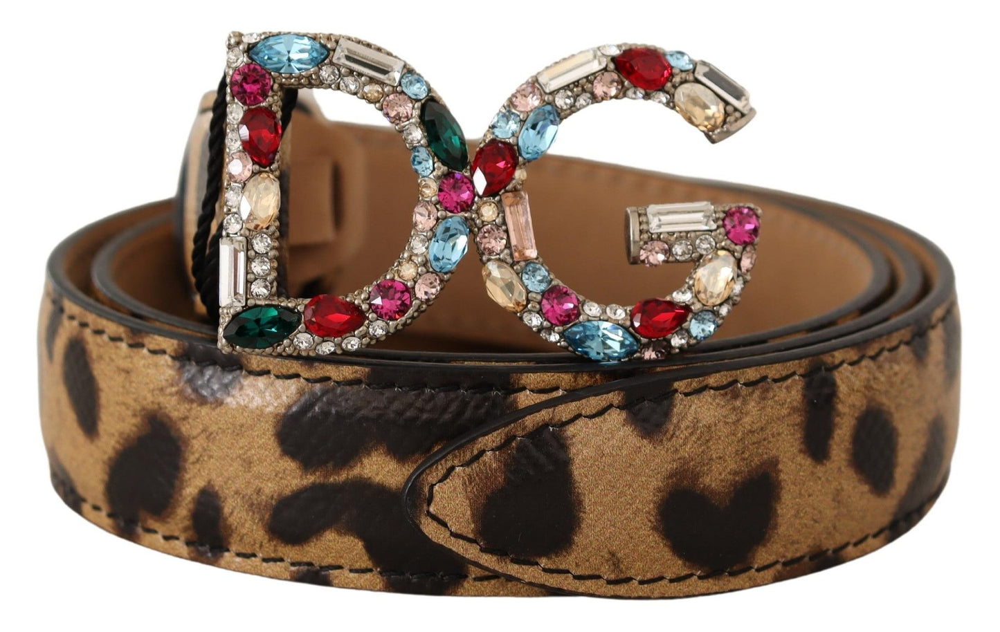 Елегантний леопардовий пояс Dolce &amp; Gabbana, прикрашений кристалами