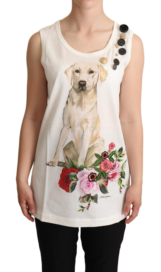 Майка без рукавів Dolce &amp; Gabbana Chic Canine Floral