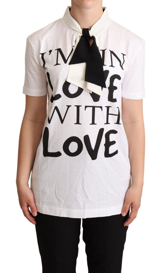 Шовкова бавовняна футболка Dolce &amp; Gabbana Chic Love Slogan