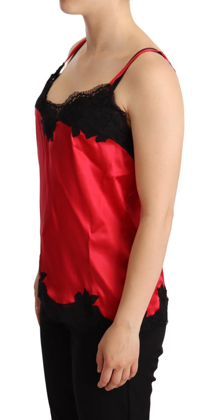 Мереживний камзол Dolce &amp; Gabbana Enchanting Red Silk Blend
