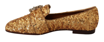 Елегантні золоті балетки Dolce &amp; Gabbana з кришталями