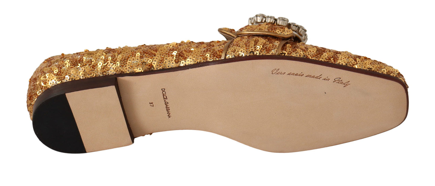 Елегантні золоті балетки Dolce &amp; Gabbana з кришталями