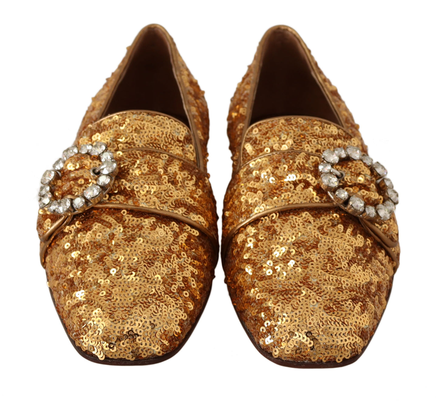 Елегантні золоті балетки Dolce &amp; Gabbana з кришталями