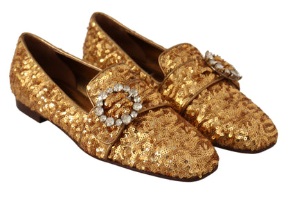 Елегантні золоті балетки Dolce &amp; Gabbana з кришталями