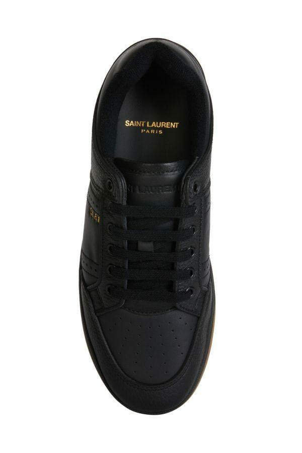 Елегантні чорні низькі шкіряні кросівки Saint Laurent