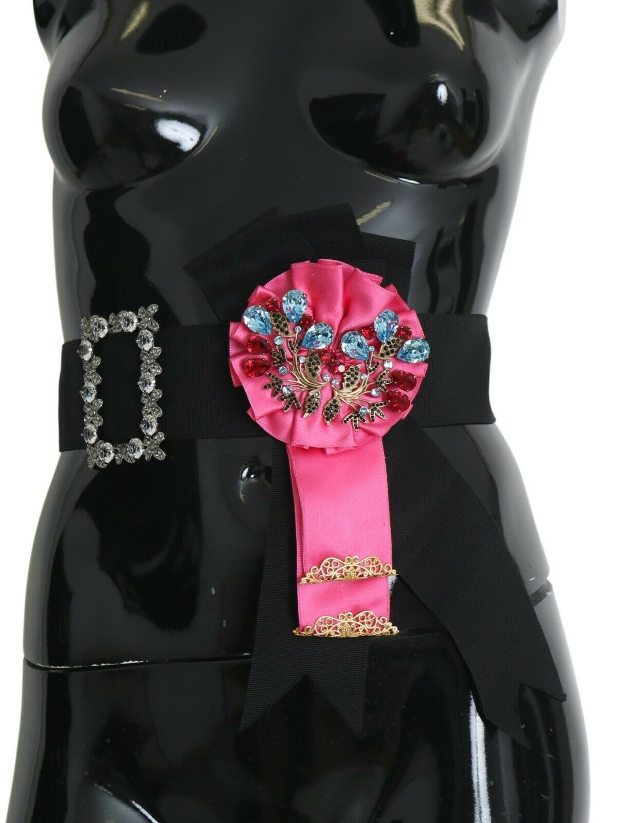 Елегантний пояс Dolce &amp; Gabbana з квітковою кришталевою стрічкою