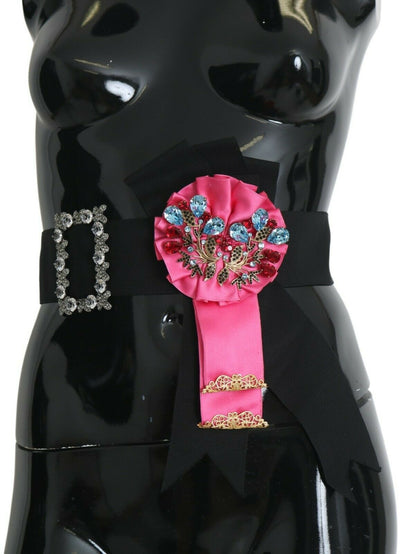 Елегантний пояс Dolce &amp; Gabbana з квітковою кришталевою стрічкою