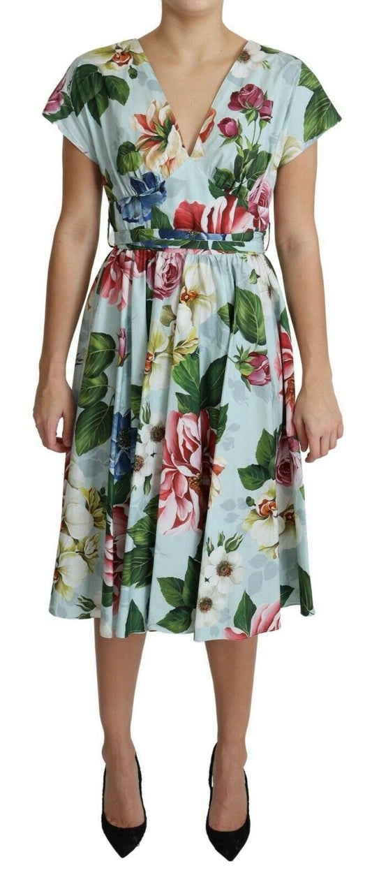 Бавовняна сукня Dolce &amp; Gabbana Floral Elegance з v-подібним вирізом