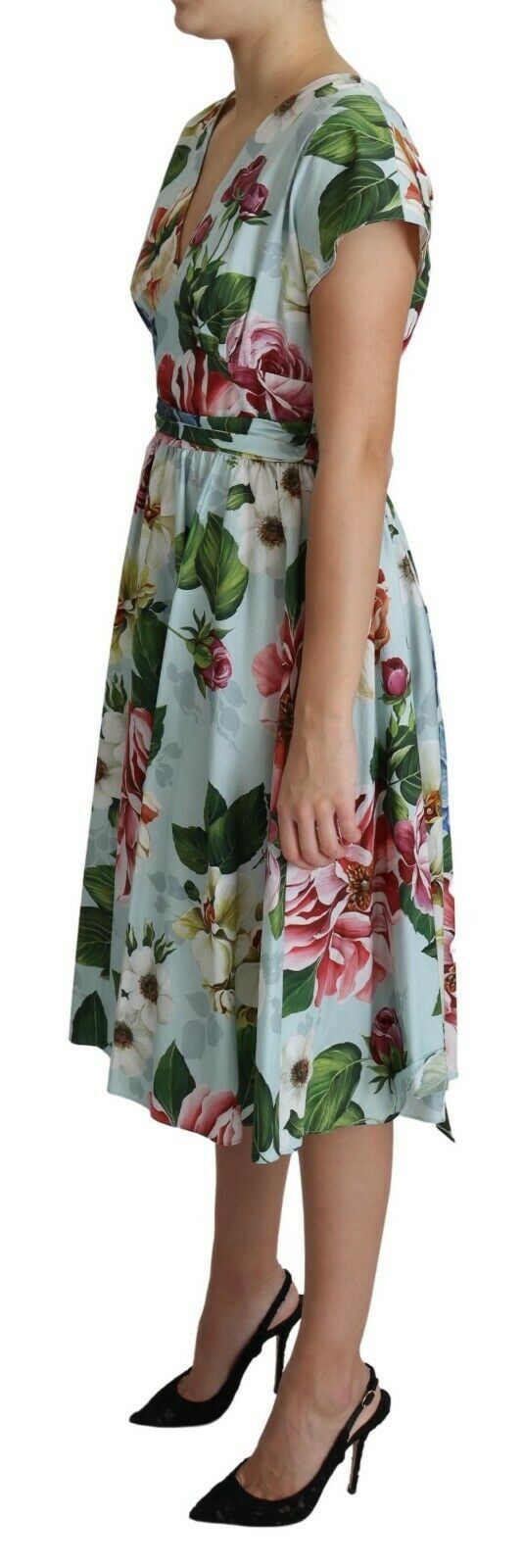 Бавовняна сукня Dolce &amp; Gabbana Floral Elegance з v-подібним вирізом
