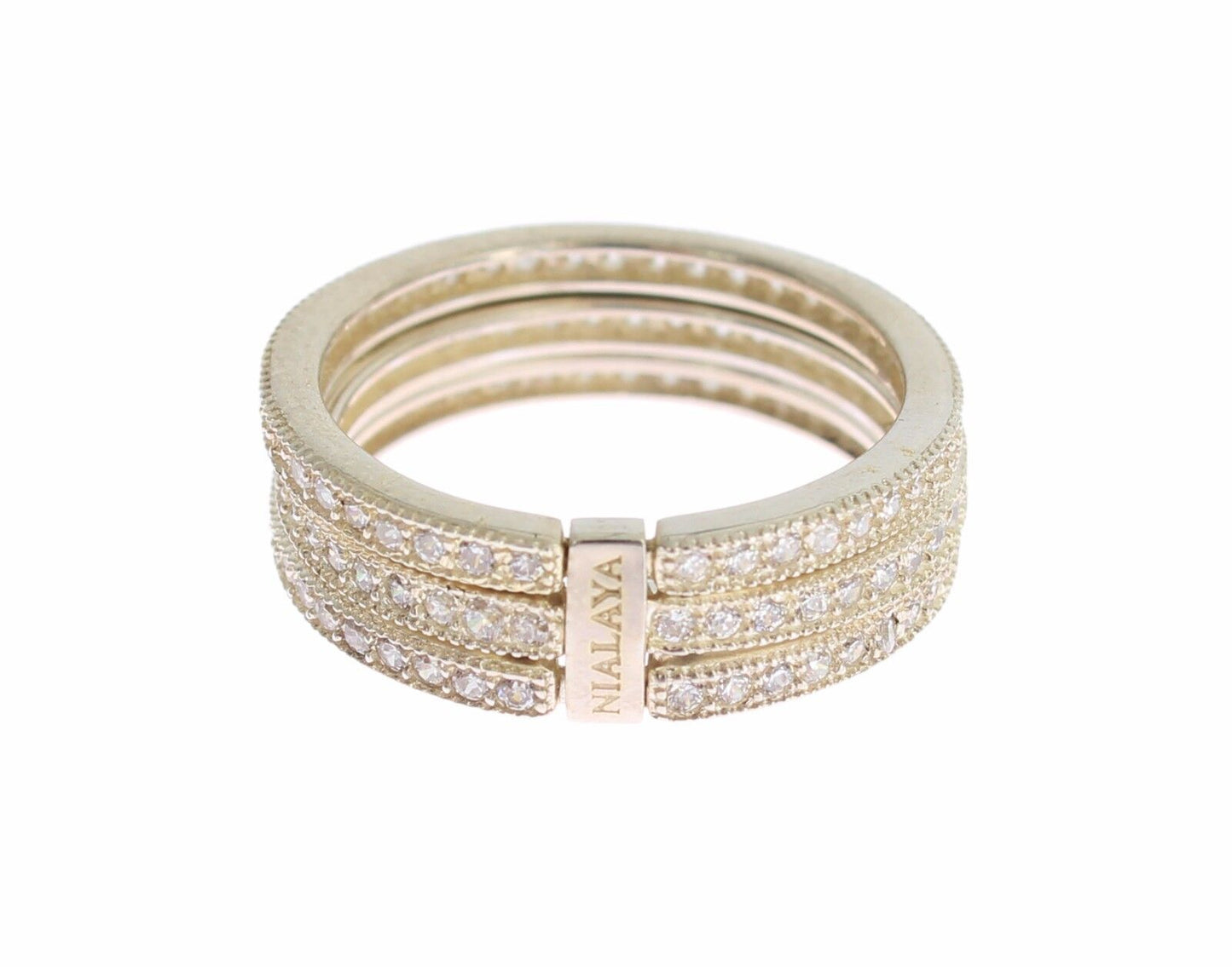 Каблучка Nialaya Dazzling Sterling Silver CZ CZ Crystal Ring