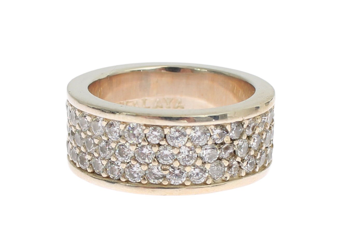Гламурне срібне кільце Nialaya CZ CZ Crystal Emblemated