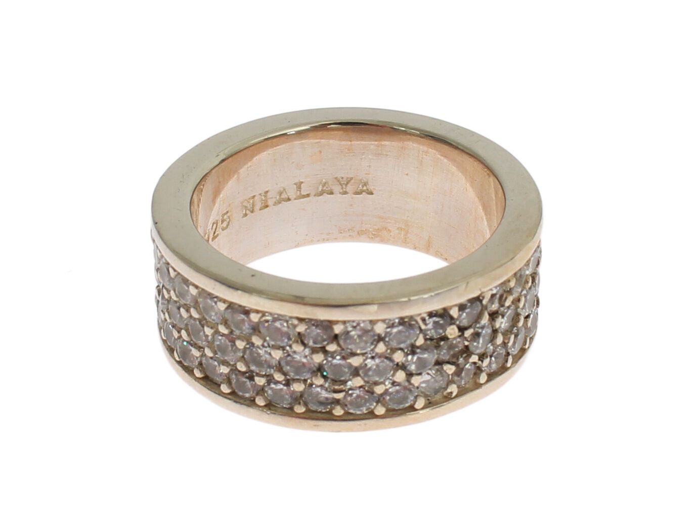 Гламурне срібне кільце Nialaya CZ CZ Crystal Emblemated