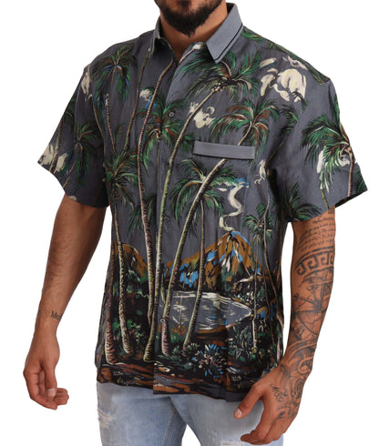 Чоловіча сорочка з льону та шовку Dolce &amp; Gabbana Tropical Elegance