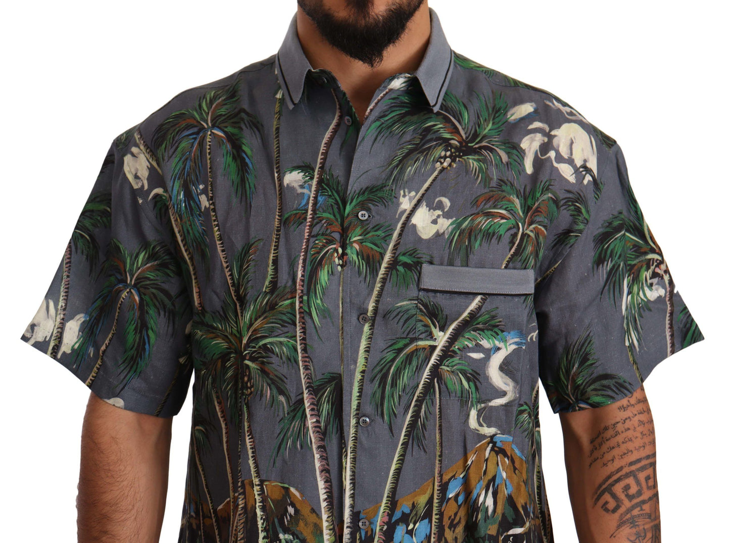 Чоловіча сорочка з льону та шовку Dolce &amp; Gabbana Tropical Elegance