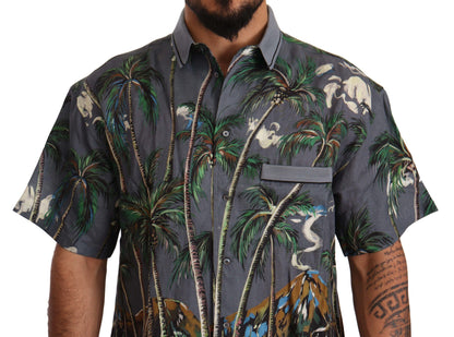 Чоловіча сорочка з льону та шовку Dolce &amp; Gabbana Tropical Elegance