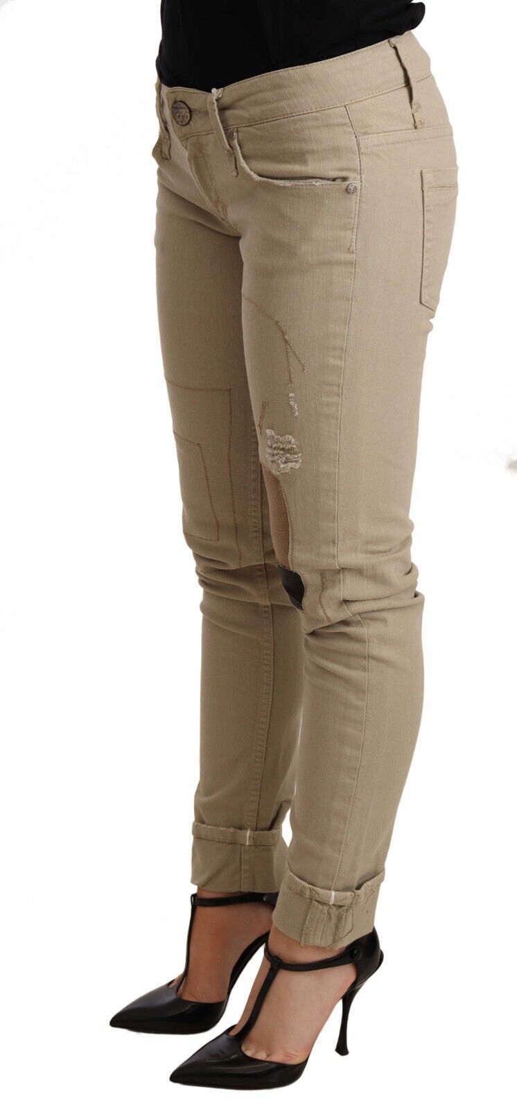 Бежеві бавовняні джинси Slim Fit Chic
