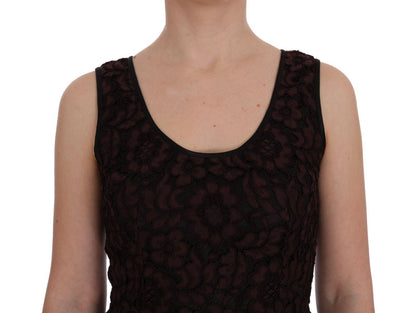 Сукня-футляр Dolce &amp; Gabbana Bordeaux із квітковим мереживом Ricamo