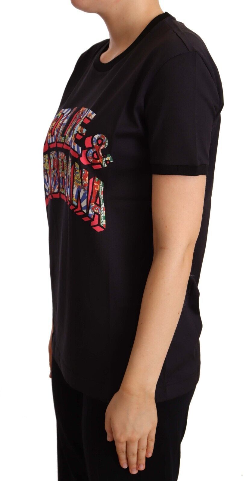 Елегантна чорна бавовняна футболка з логотипом Dolce &amp; Gabbana