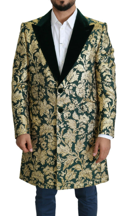 Елегантний золотисто-зелений жакардовий піджак Dolce &amp; Gabbana Sicilia