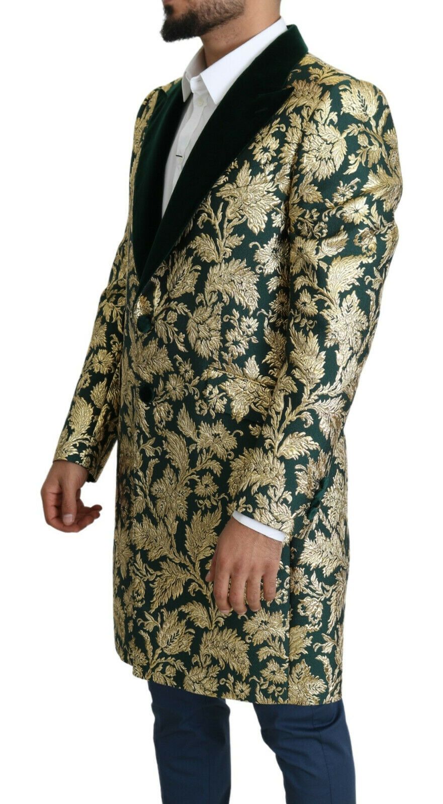 Елегантний золотисто-зелений жакардовий піджак Dolce &amp; Gabbana Sicilia