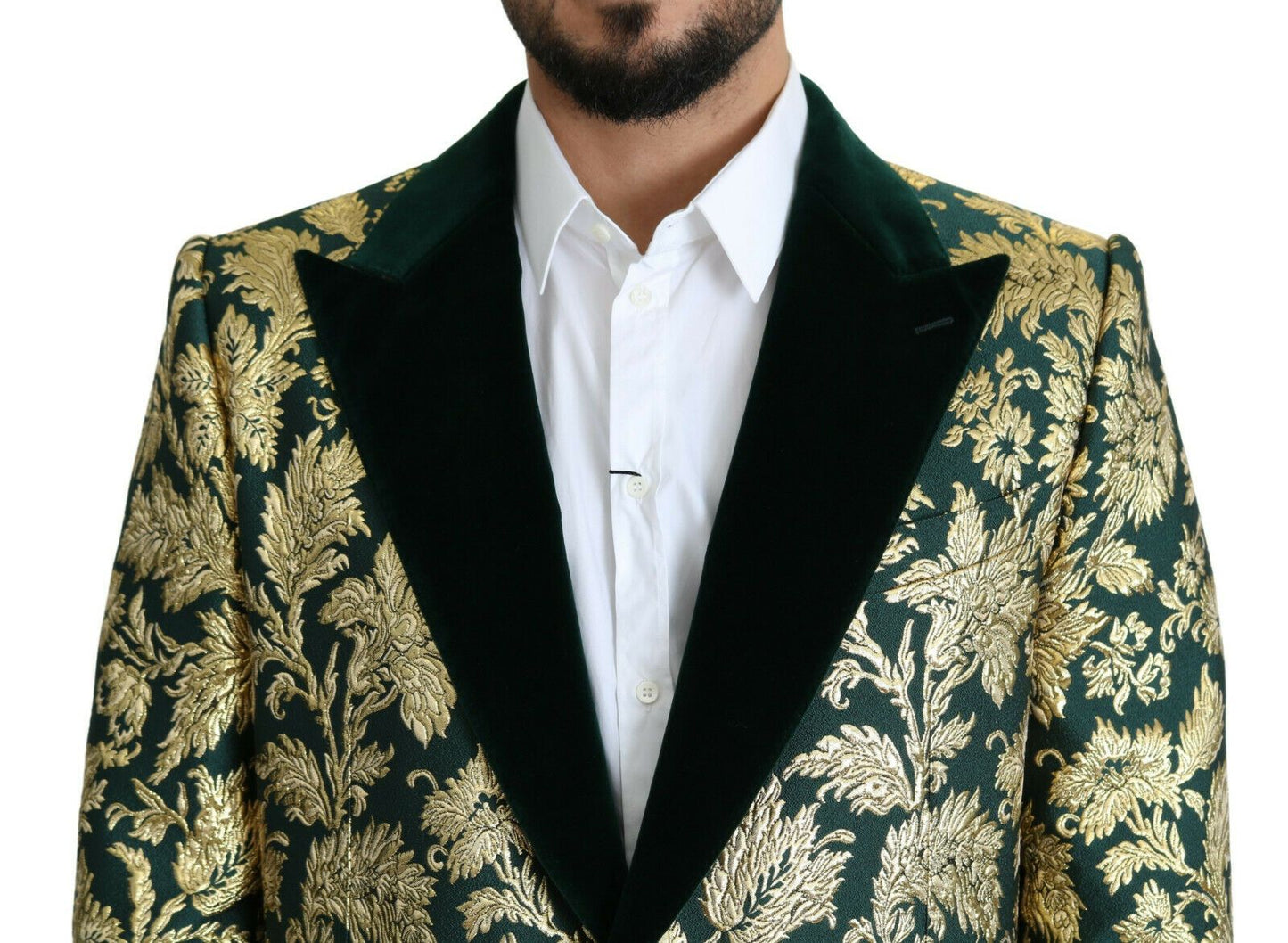 Елегантний золотисто-зелений жакардовий піджак Dolce &amp; Gabbana Sicilia