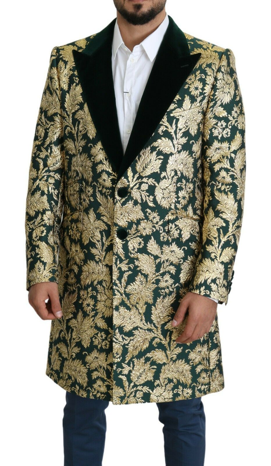 Елегантний золотисто-зелений жакардовий піджак Dolce &amp; Gabbana Sicilia