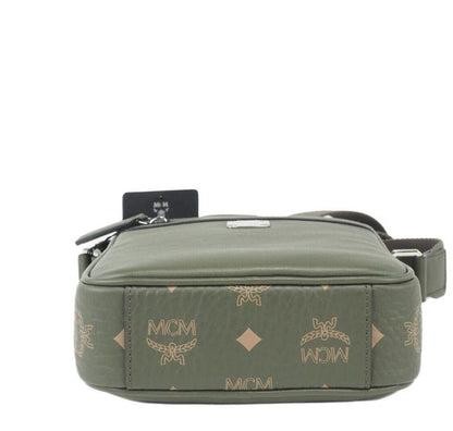 Зелена багатофункціональна сумка MCM Klassik Mini Sea Turtle Visetos зі змішаної шкіри через плече