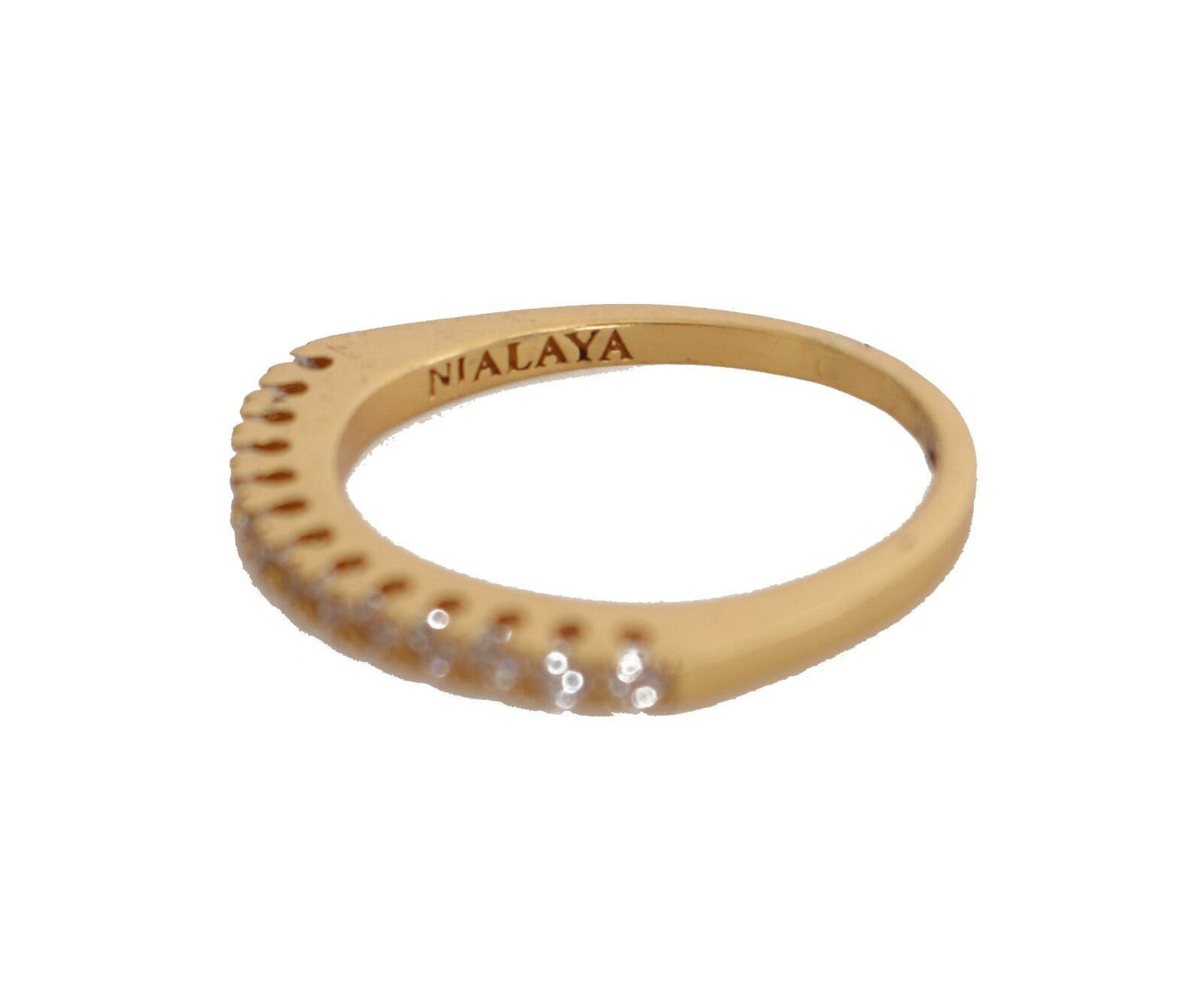 Позолочена каблучка Nialaya Gleaming CZ Crystal