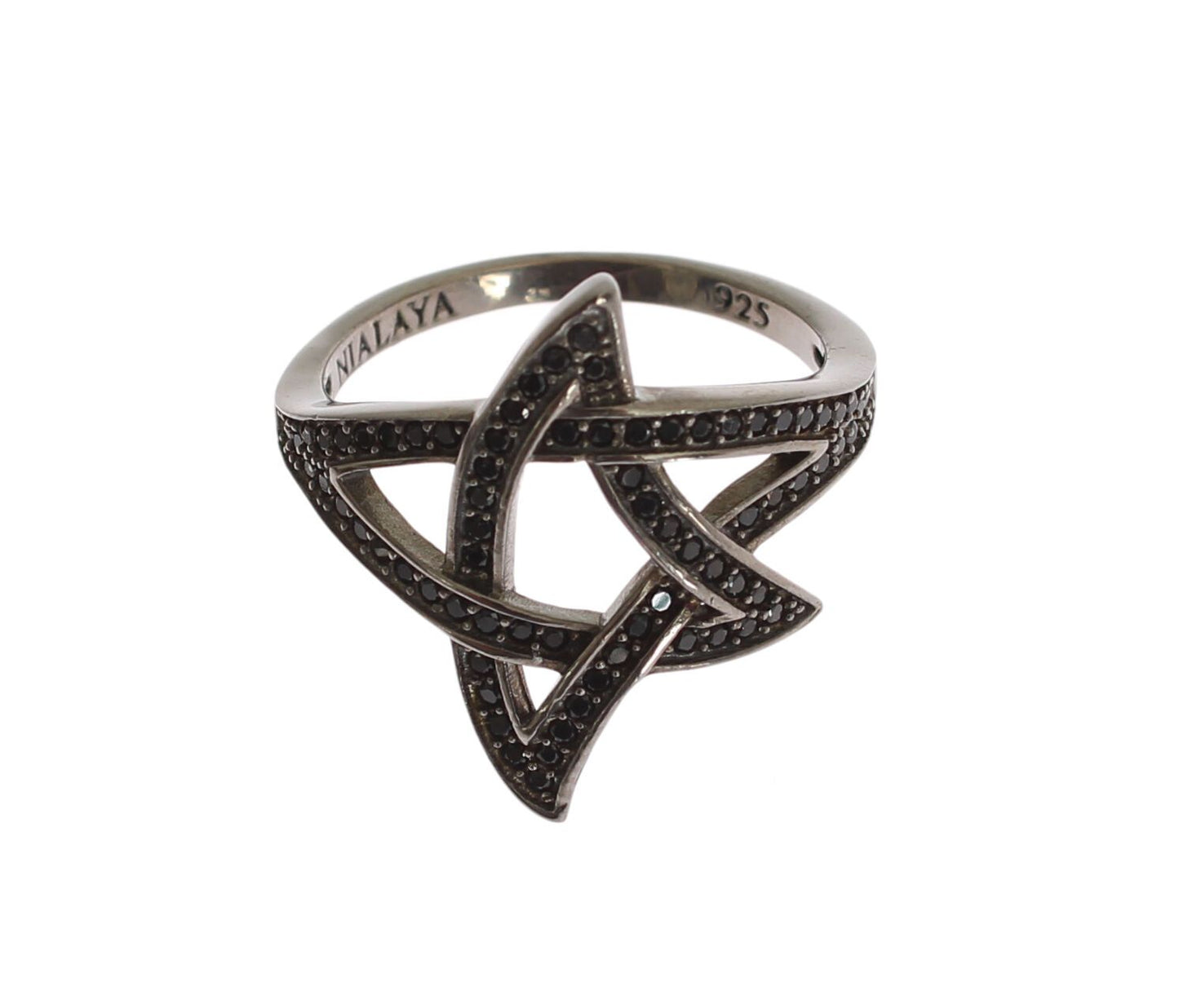 Каблучка Nialaya Chic Black Rhodium Silver CZ CZ Crystal