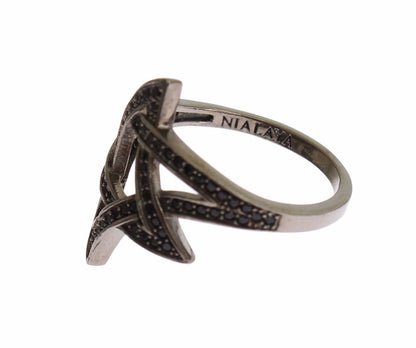 Каблучка Nialaya Chic Black Rhodium Silver CZ CZ Crystal