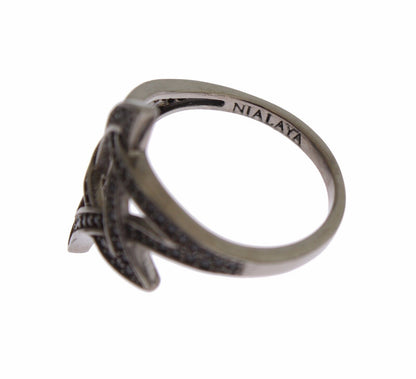Каблучка Nialaya Chic Black Rhodium Silver CZ CZ Crystal