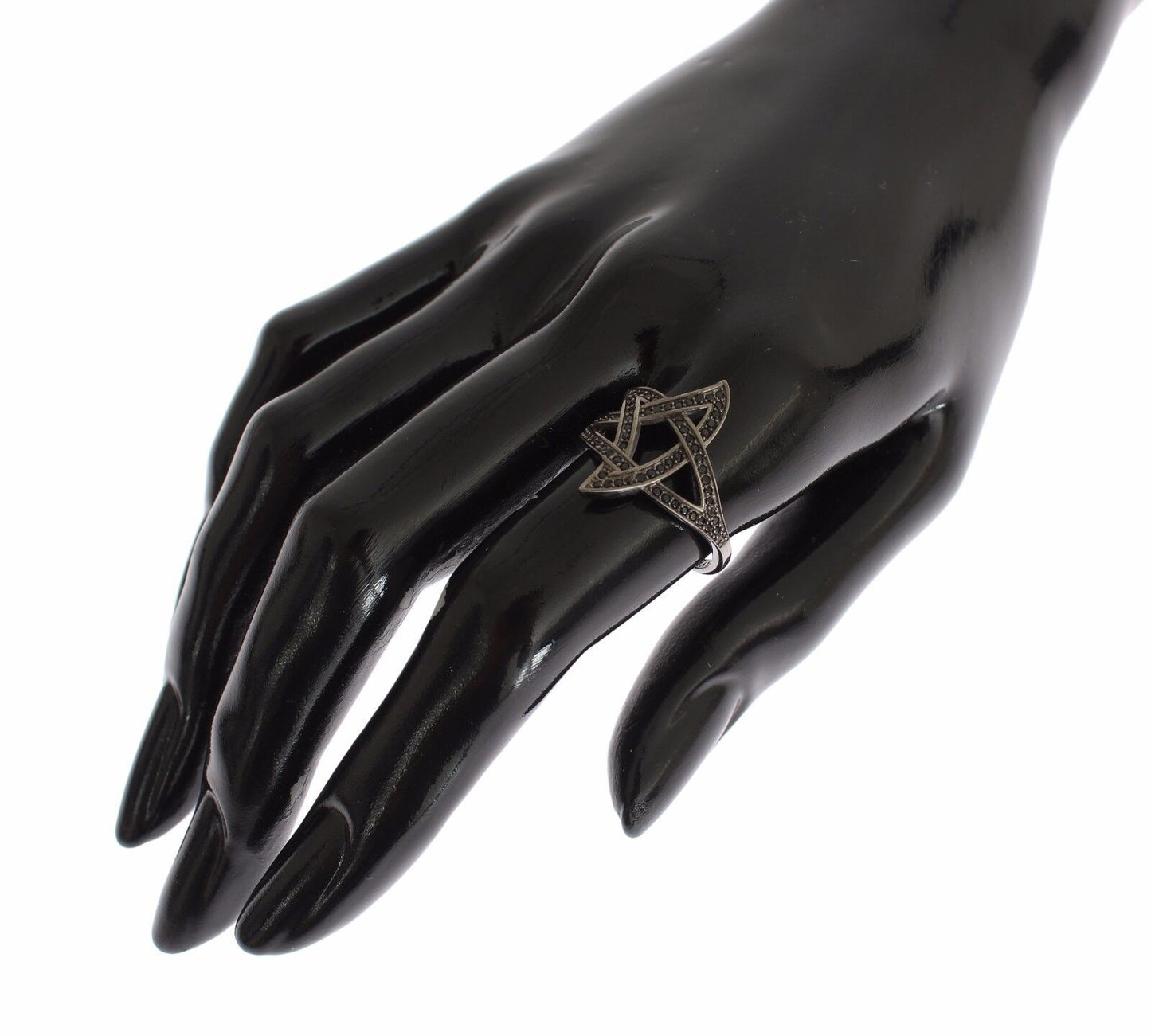 Каблучка Nialaya Chic Black Rhodium Silver CZ CZ Crystal