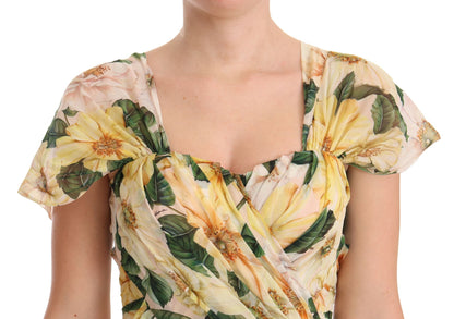 Шовкова плісирована максі-сукня Dolce &amp; Gabbana Floral Elegance