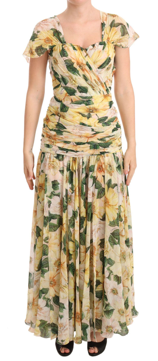 Шовкова плісирована максі-сукня Dolce &amp; Gabbana Floral Elegance