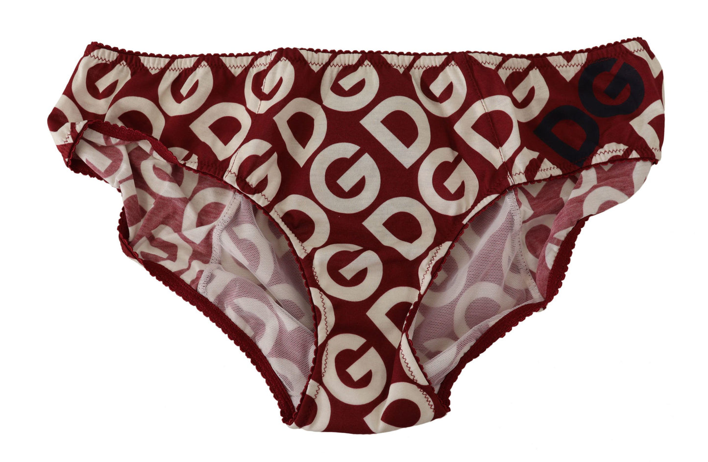 Плавки Dolce &amp; Gabbana Chic Maroon White з логотипом