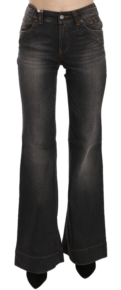 Dolce &amp; Gabbana Velte Mid Waist Flared Black Denim