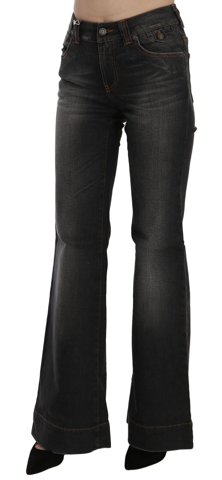Dolce &amp; Gabbana Velte Mid Waist Flared Black Denim