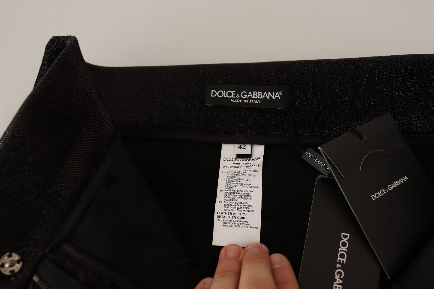 Елегантні приталені блискучі укорочені штани Dolce &amp; Gabbana