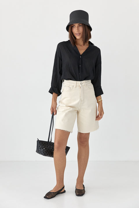 Striped long-sleeved shirt