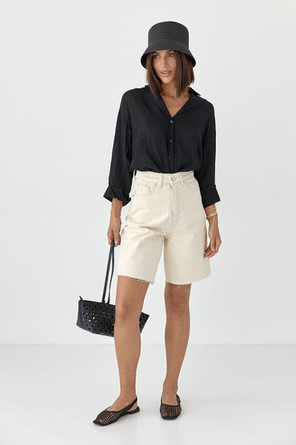 Striped long-sleeved shirt