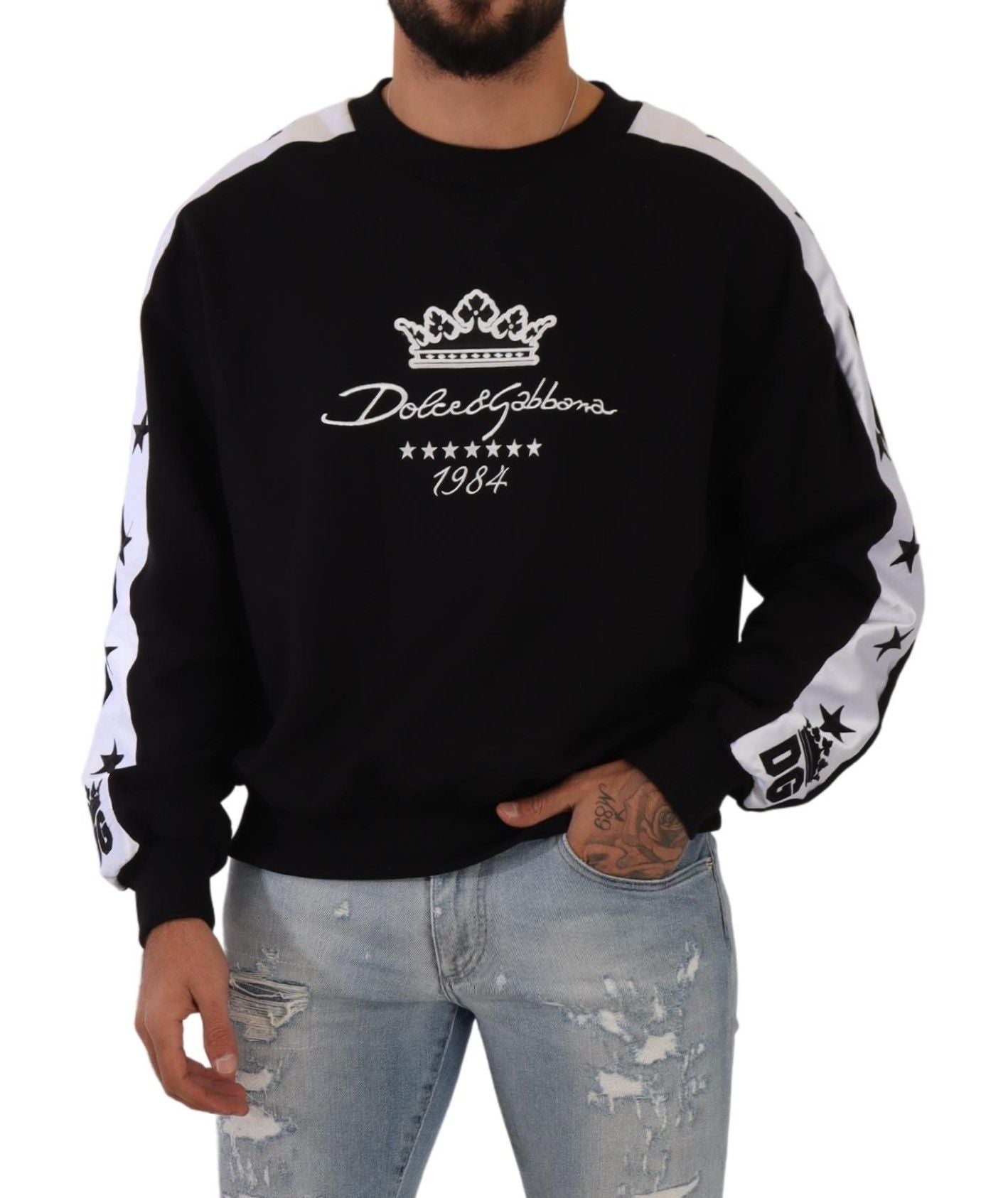 Елегантний светр Dolce &amp; Gabbana Crown 1984 з круглим вирізом