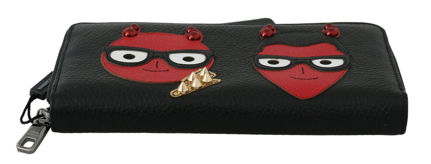 Шикарний чорно-червоний шкіряний гаманець Dolce &amp; Gabbana Continental