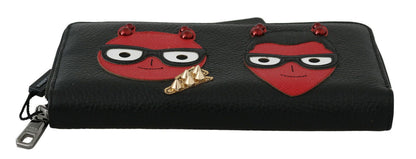 Шикарний чорно-червоний шкіряний гаманець Dolce &amp; Gabbana Continental