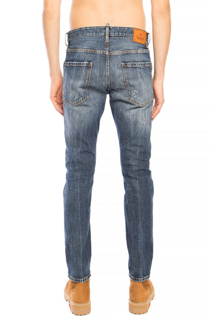Dsquared² Темно-сині потерті джинсові штани "Cool Guy Jean".