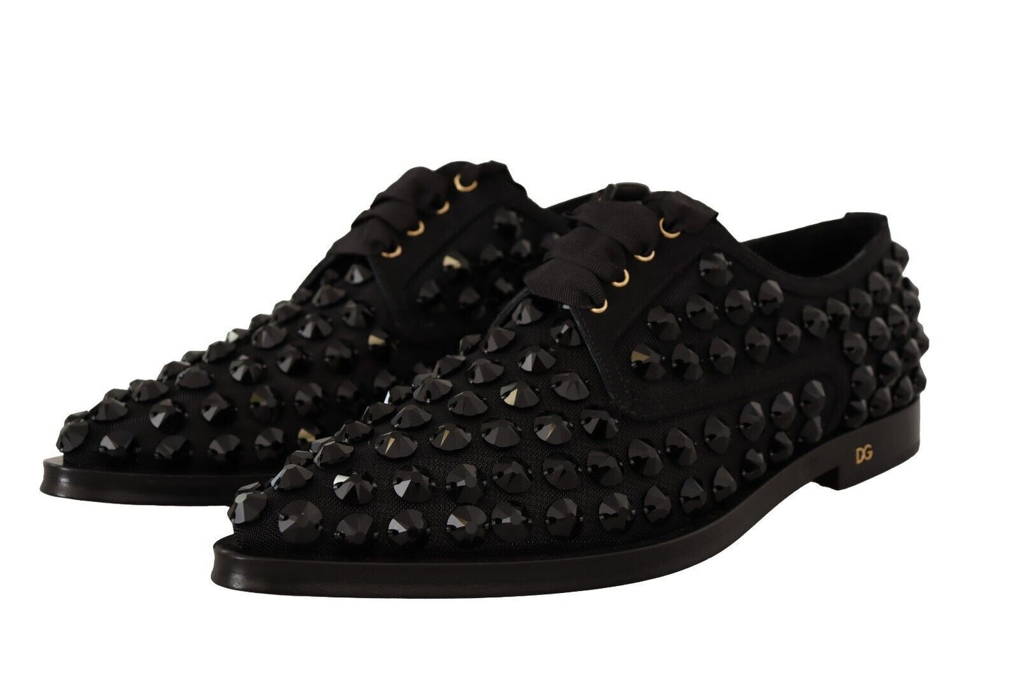 Dolce &amp; Gabbana Елегантні балетки Gros Grain зі шнурівкою і коштовностями