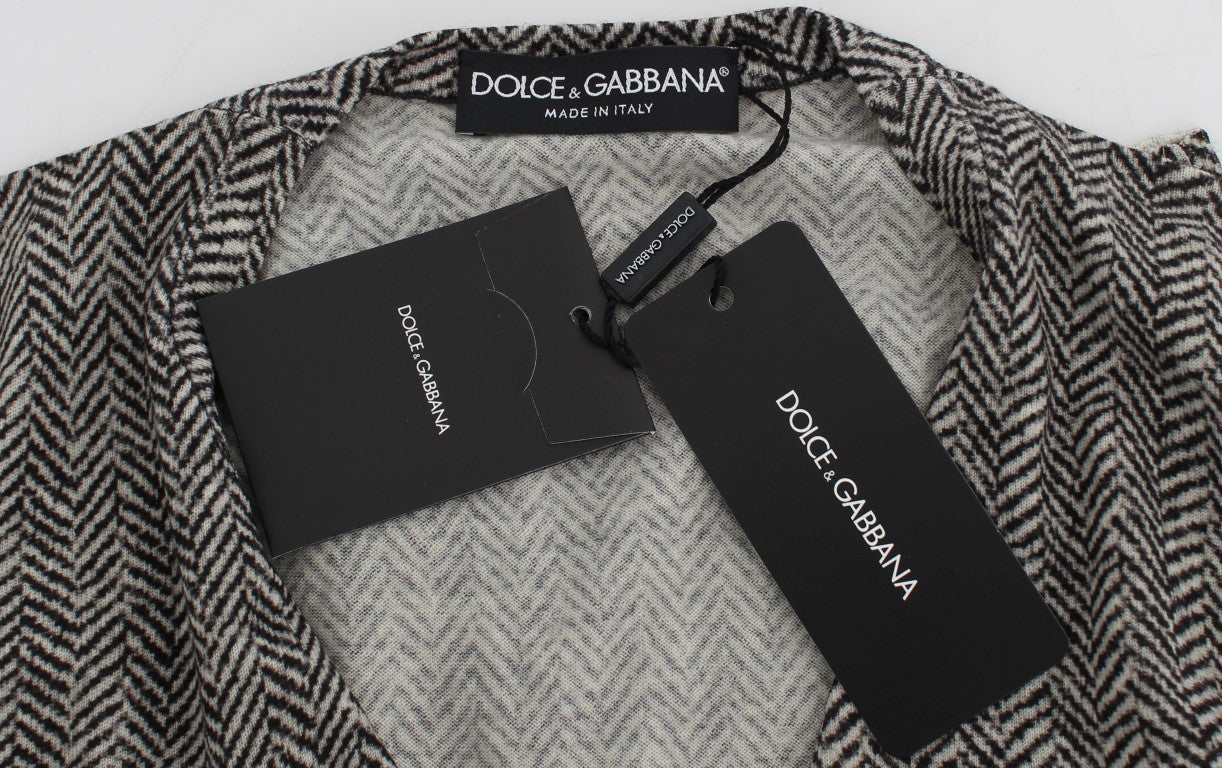 Елегантний чорно-білий вовняний кардиган Dolce &amp; Gabbana